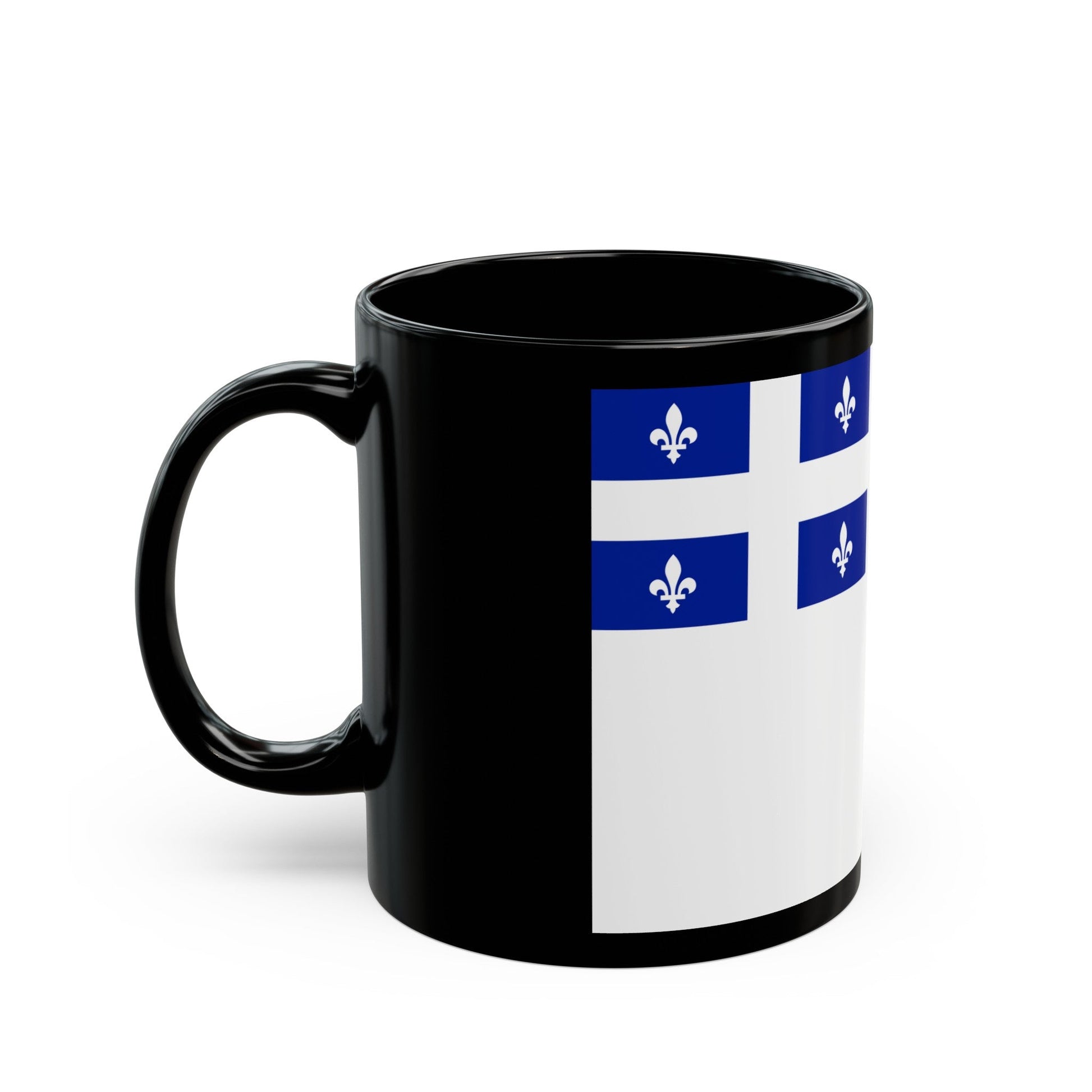 Flag of Quebec City 1967 to 1987 Canada - Black Coffee Mug-The Sticker Space