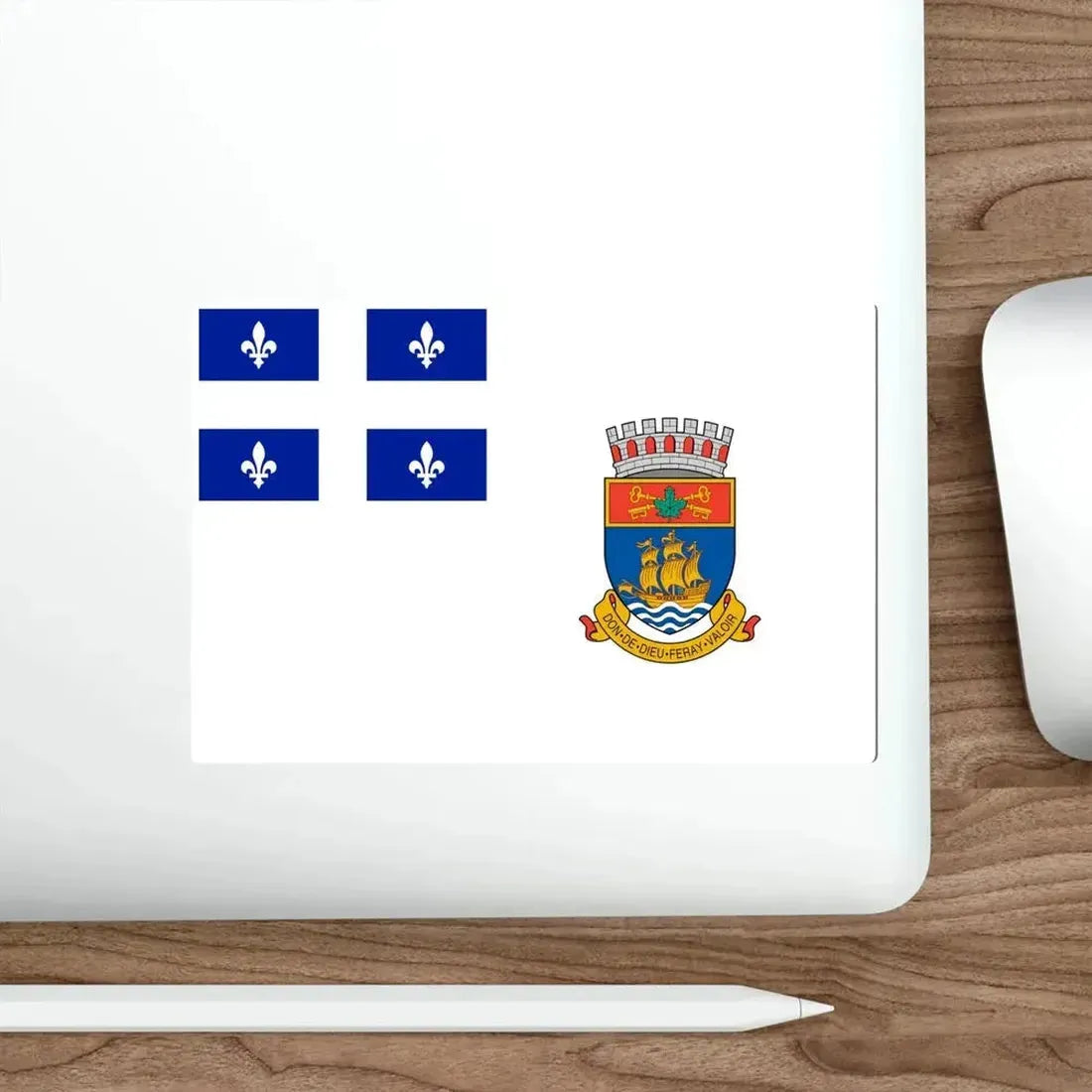Flag of Quebec City 1967 to 1987 Canada STICKER Vinyl Die-Cut Decal - The Sticker Space