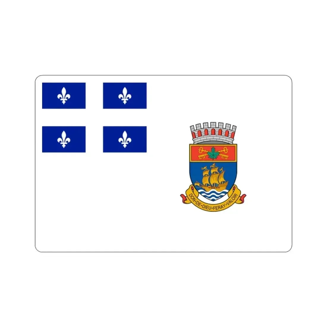Flag of Quebec City 1967 to 1987 Canada STICKER Vinyl Die-Cut Decal - The Sticker Space