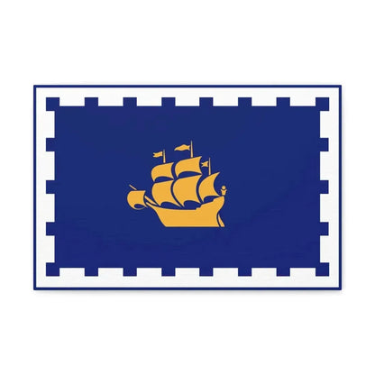 Flag of Quebec City Canada - Canvas Wall Art 18″ x 12″ 1.25" - The Sticker Space