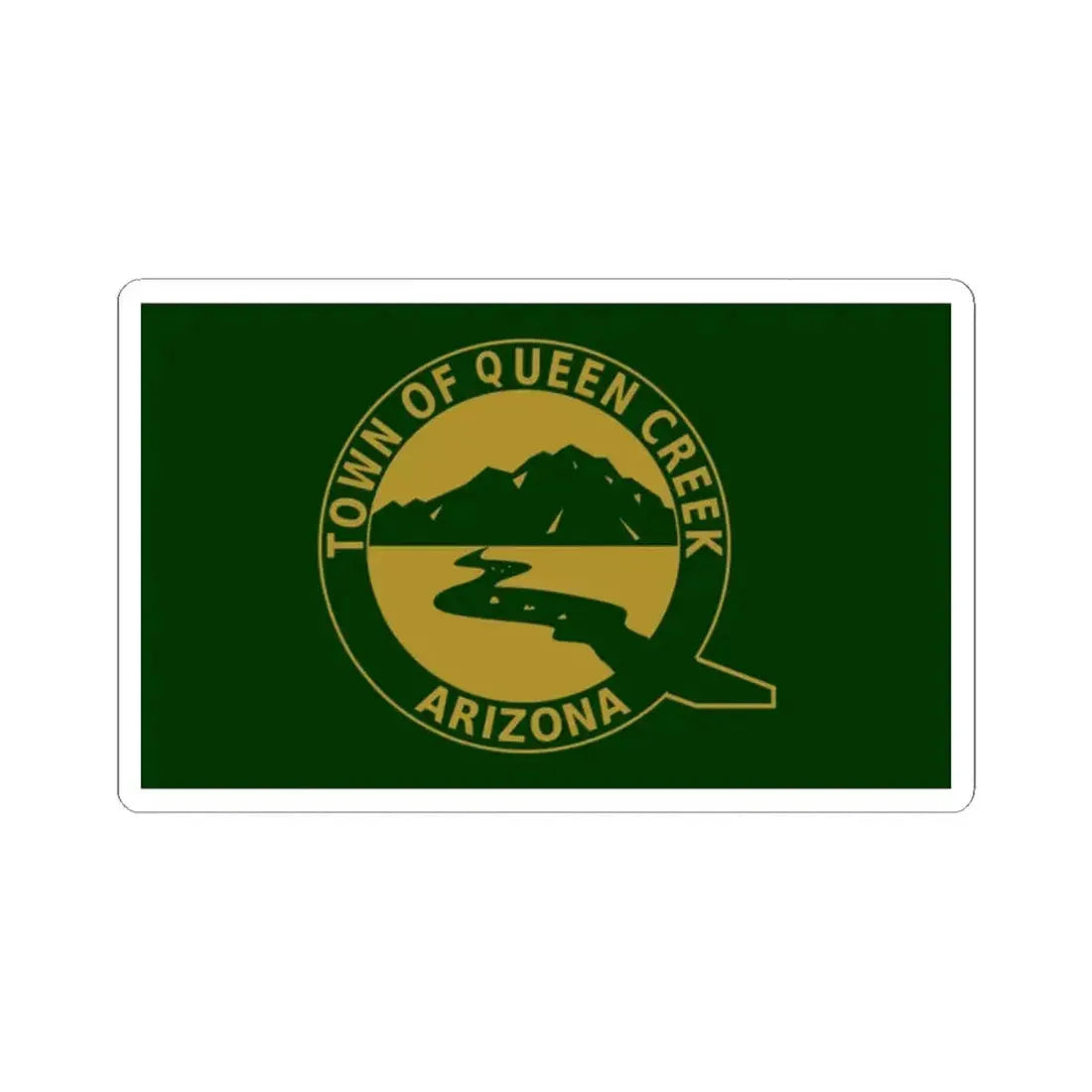 Flag of Queen Creek Arizona (United States) STICKER Vinyl Kiss-Cut Decal 2 Inch White - The Sticker Space