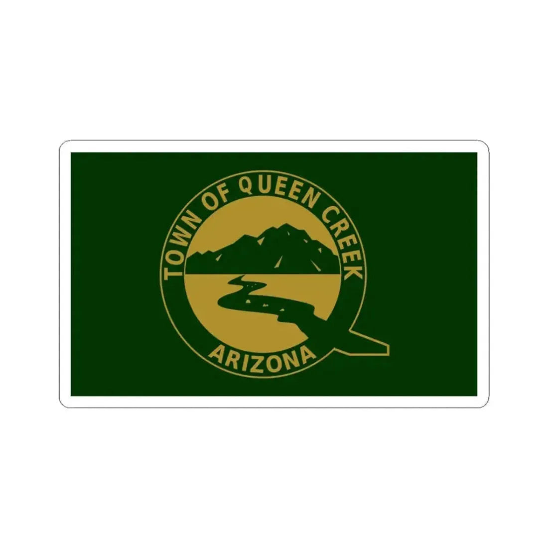 Flag of Queen Creek Arizona (United States) STICKER Vinyl Kiss-Cut Decal 3 Inch White - The Sticker Space