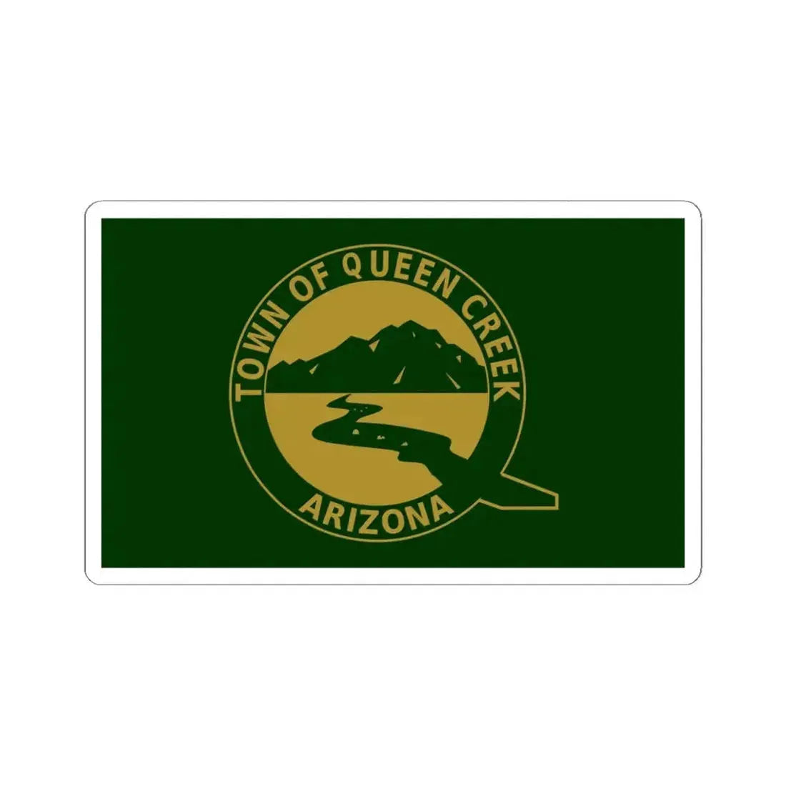 Flag of Queen Creek Arizona (United States) STICKER Vinyl Kiss-Cut Decal 4 Inch White - The Sticker Space