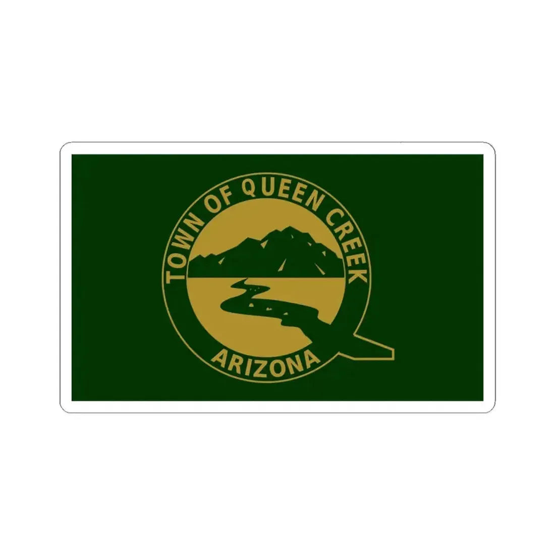 Flag of Queen Creek Arizona (United States) STICKER Vinyl Kiss-Cut Decal 6 Inch White - The Sticker Space