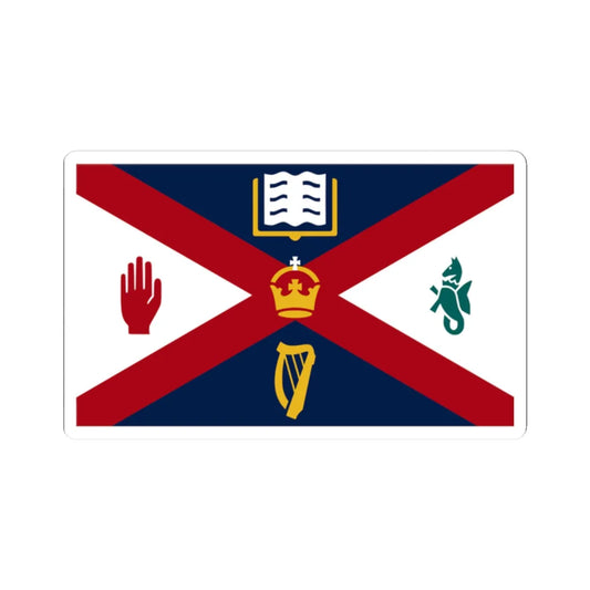 Flag of Queens University Belfast (Ireland) STICKER Vinyl Kiss-Cut Decal 2 Inch White - The Sticker Space