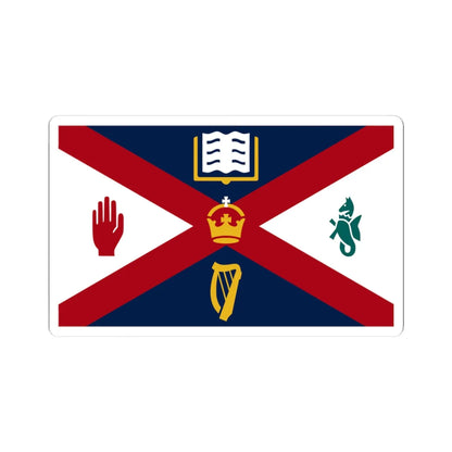 Flag of Queens University Belfast (Ireland) STICKER Vinyl Kiss-Cut Decal 3 Inch White - The Sticker Space