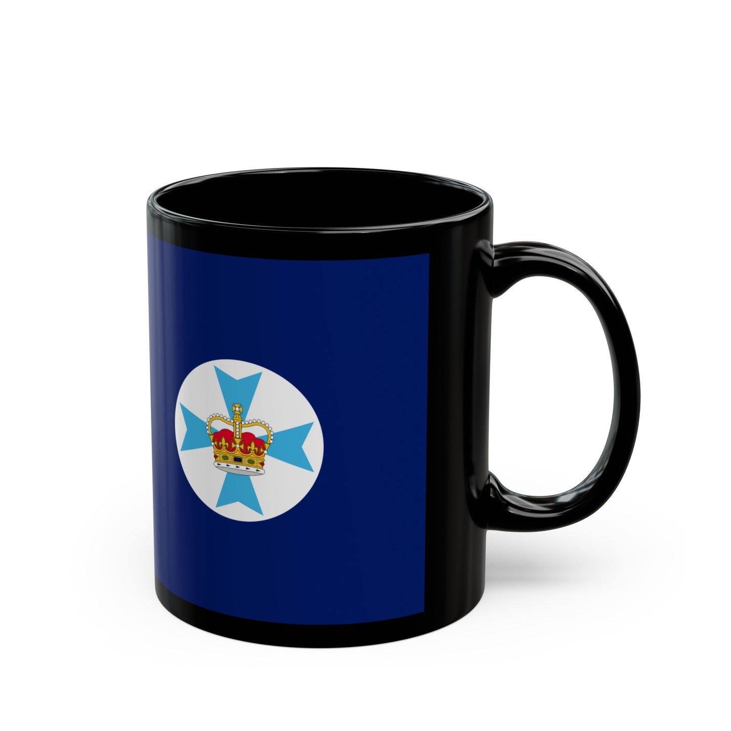 Flag of Queensland Australia - Black Coffee Mug-The Sticker Space