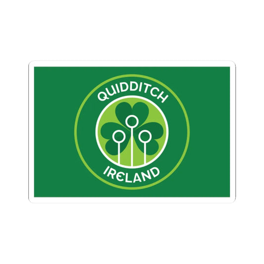 Flag of Quidditch Ireland (Ireland) STICKER Vinyl Kiss-Cut Decal 2 Inch White - The Sticker Space