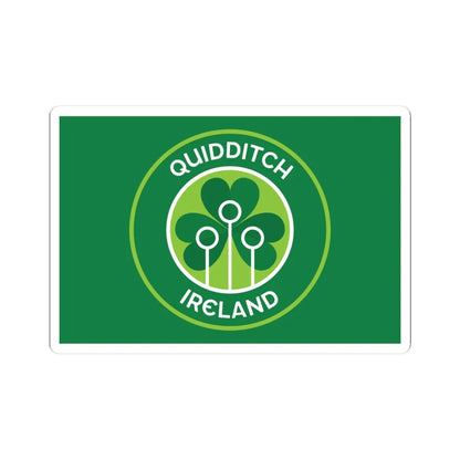 Flag of Quidditch Ireland (Ireland) STICKER Vinyl Kiss-Cut Decal 3 Inch White - The Sticker Space