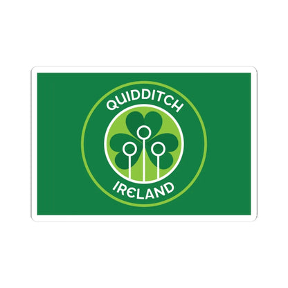 Flag of Quidditch Ireland (Ireland) STICKER Vinyl Kiss-Cut Decal 4 Inch White - The Sticker Space