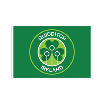 Flag of Quidditch Ireland (Ireland) STICKER Vinyl Kiss-Cut Decal 6 Inch White - The Sticker Space