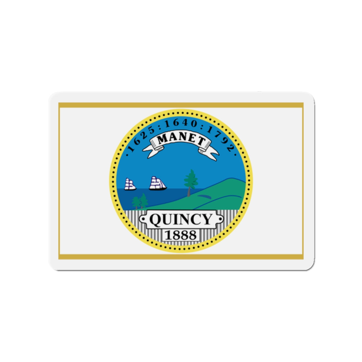 Flag of Quincy Massachusetts - Die-Cut Magnet-2" x 2"-The Sticker Space