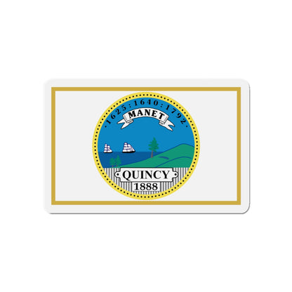 Flag of Quincy Massachusetts - Die-Cut Magnet-4" x 4"-The Sticker Space