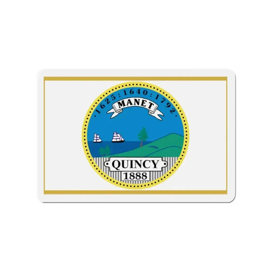 Flag of Quincy Massachusetts - Refrigerator Magnet 2 Inch - The Sticker Space