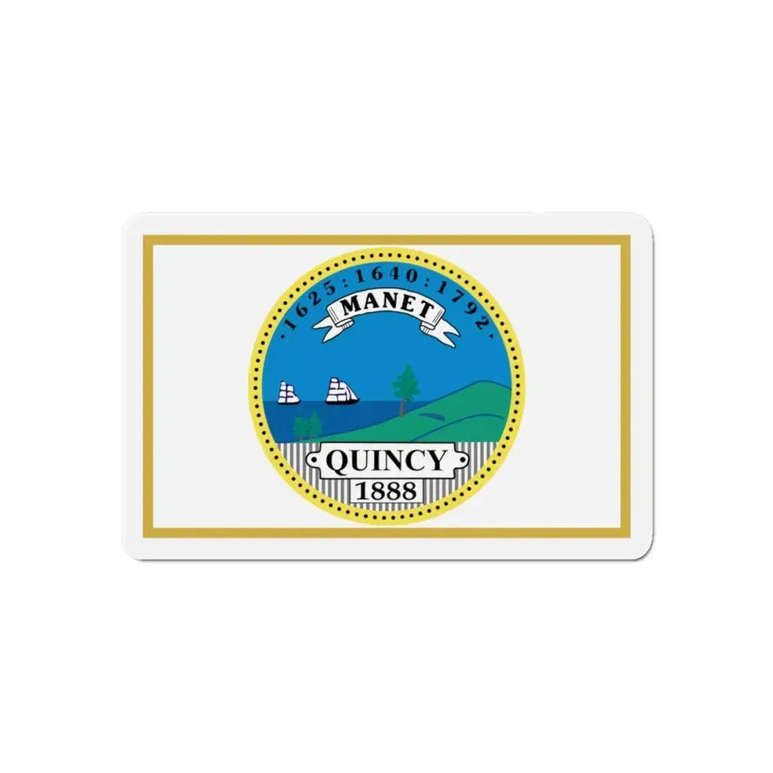 Flag of Quincy Massachusetts - Refrigerator Magnet 6 Inch - The Sticker Space