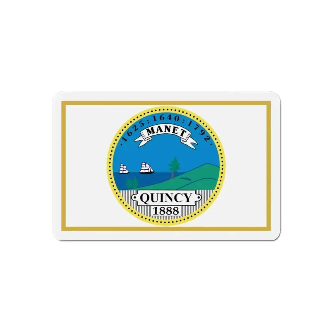 Flag of Quincy Massachusetts - Refrigerator Magnet - The Sticker Space