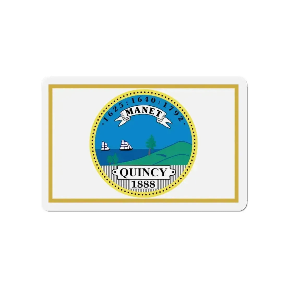 Flag of Quincy Massachusetts - Refrigerator Magnet - The Sticker Space