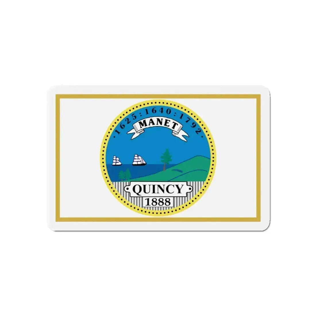 Flag of Quincy Massachusetts - Refrigerator Magnet - The Sticker Space