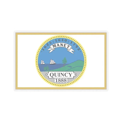 Flag of Quincy, Massachusetts - STICKER Vinyl Kiss-Cut Decal 3 Inch Transparent - The Sticker Space