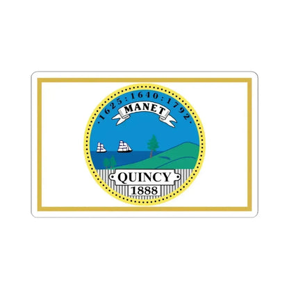 Flag of Quincy, Massachusetts - STICKER Vinyl Kiss-Cut Decal 4 Inch White - The Sticker Space
