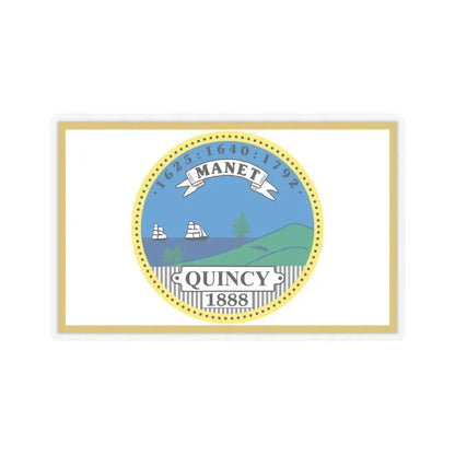 Flag of Quincy, Massachusetts - STICKER Vinyl Kiss-Cut Decal 6 Inch Transparent - The Sticker Space