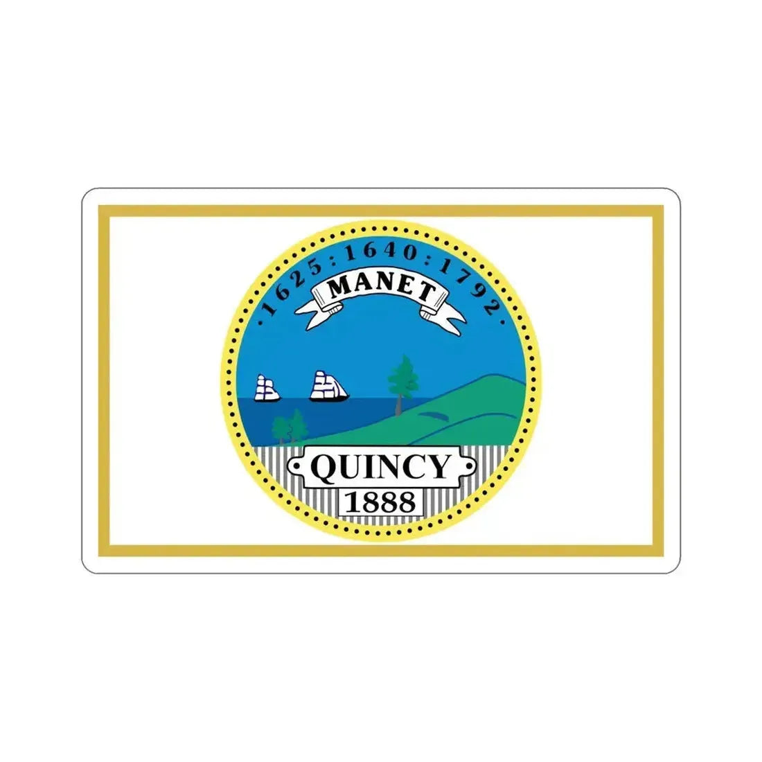 Flag of Quincy Massachusetts USA STICKER Vinyl Die-Cut Decal 6 Inch - The Sticker Space