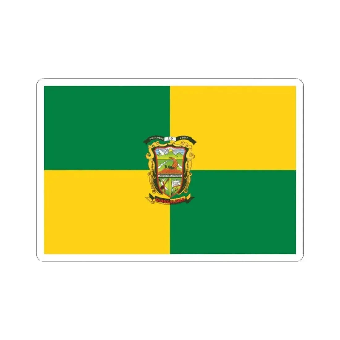 Flag of Quinsaloma (Ecuador) STICKER Vinyl Kiss-Cut Decal 2 Inch White - The Sticker Space