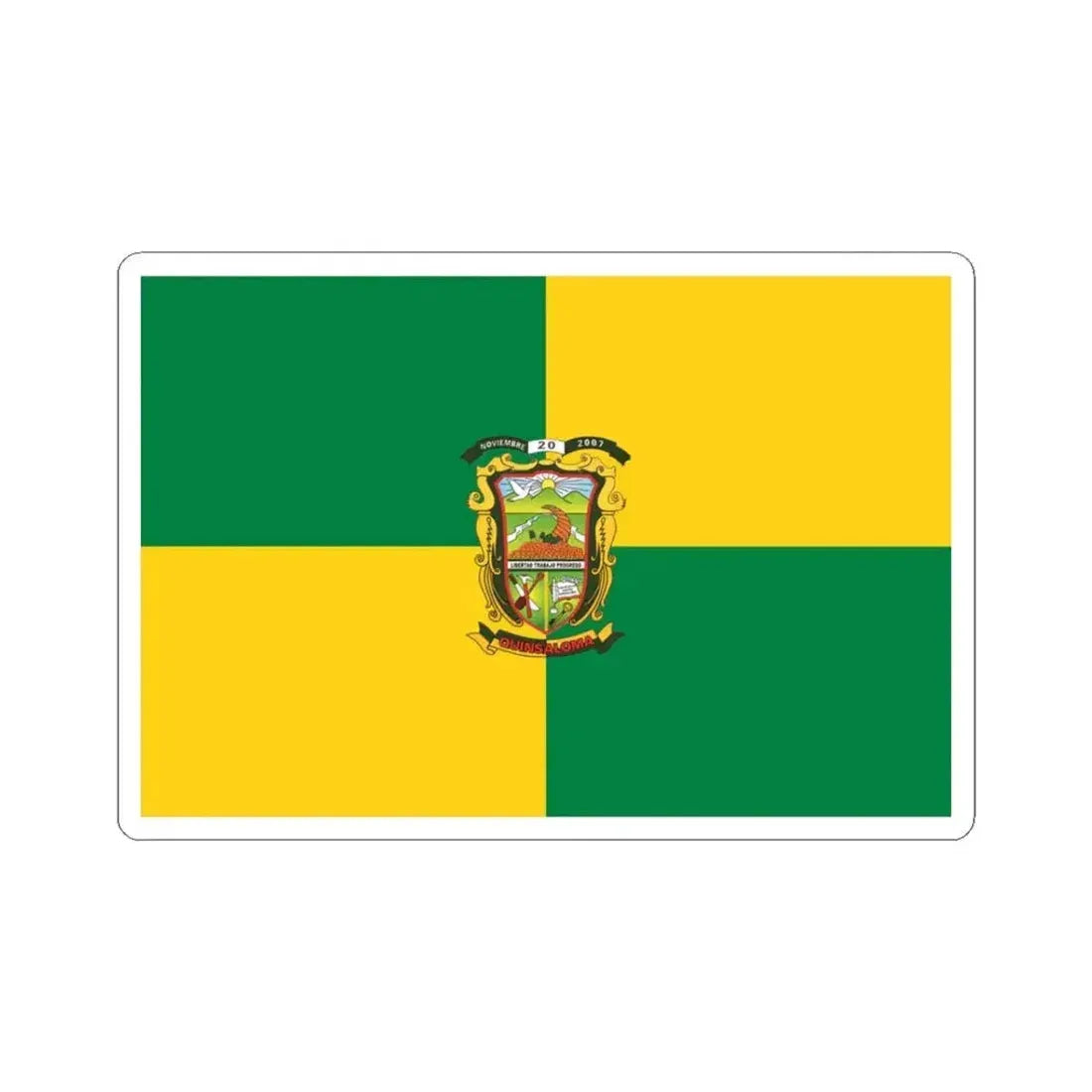 Flag of Quinsaloma (Ecuador) STICKER Vinyl Kiss-Cut Decal 3 Inch White - The Sticker Space