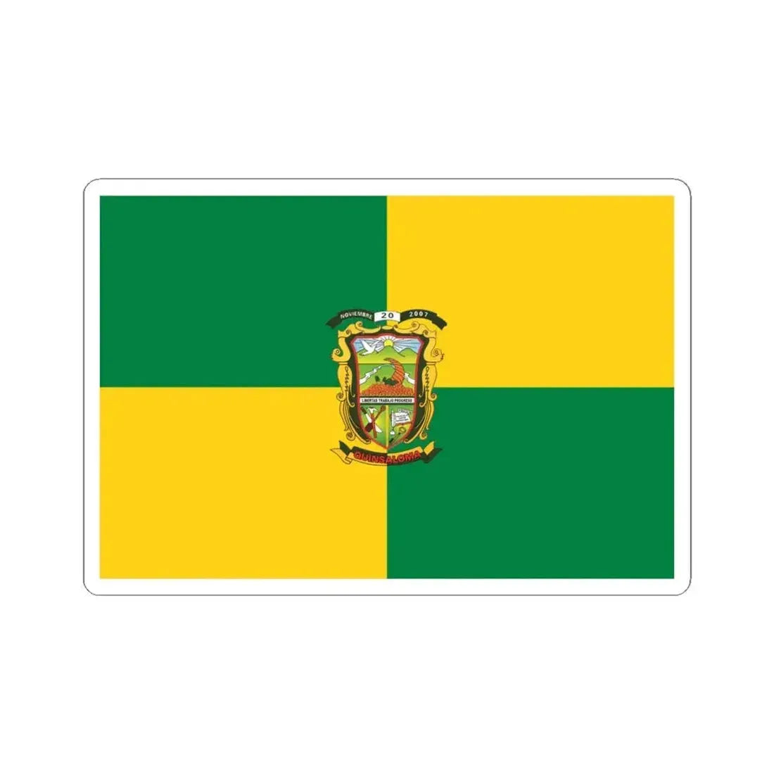 Flag of Quinsaloma (Ecuador) STICKER Vinyl Kiss-Cut Decal 4 Inch White - The Sticker Space