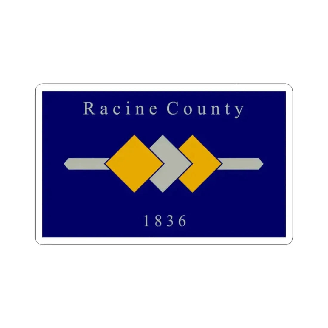 Flag of Racine County Wisconsin (United States) STICKER Vinyl Kiss-Cut Decal 2 Inch White - The Sticker Space