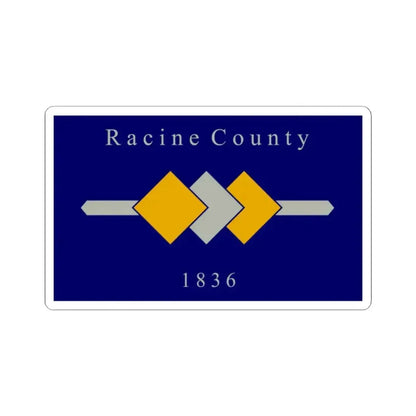 Flag of Racine County Wisconsin (United States) STICKER Vinyl Kiss-Cut Decal 2 Inch White - The Sticker Space