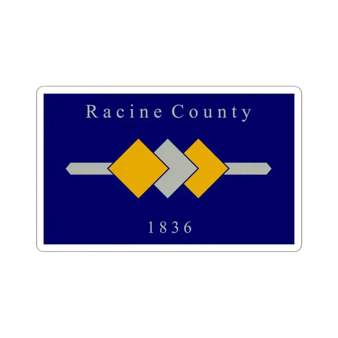Flag of Racine County Wisconsin (United States) STICKER Vinyl Kiss-Cut Decal 3 Inch White - The Sticker Space