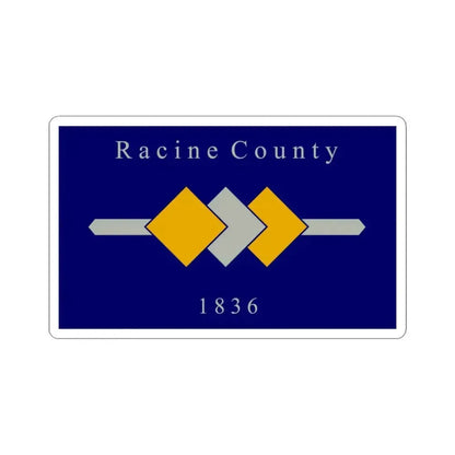 Flag of Racine County Wisconsin (United States) STICKER Vinyl Kiss-Cut Decal 3 Inch White - The Sticker Space