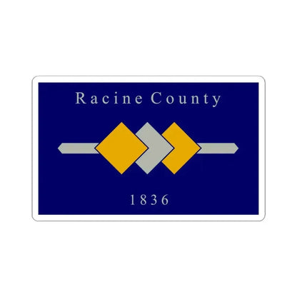 Flag of Racine County Wisconsin (United States) STICKER Vinyl Kiss-Cut Decal 4 Inch White - The Sticker Space