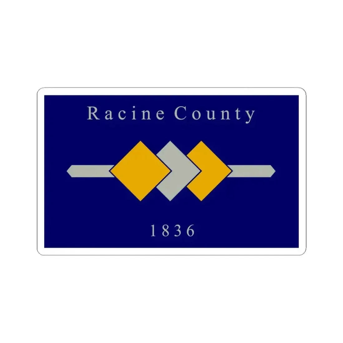 Flag of Racine County Wisconsin (United States) STICKER Vinyl Kiss-Cut Decal 6 Inch White - The Sticker Space