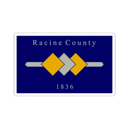 Flag of Racine County Wisconsin (United States) STICKER Vinyl Kiss-Cut Decal 6 Inch White - The Sticker Space