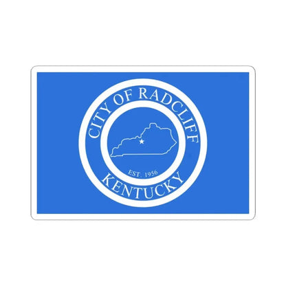 Flag of Radcliff Kentucky (United States) STICKER Vinyl Kiss-Cut Decal 2 Inch White - The Sticker Space