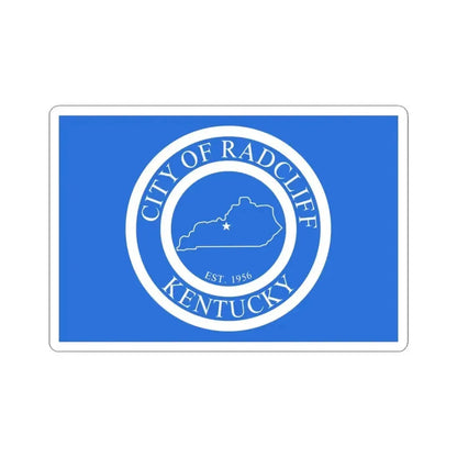 Flag of Radcliff Kentucky (United States) STICKER Vinyl Kiss-Cut Decal 3 Inch White - The Sticker Space
