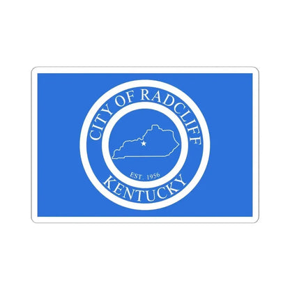 Flag of Radcliff Kentucky (United States) STICKER Vinyl Kiss-Cut Decal 6 Inch White - The Sticker Space