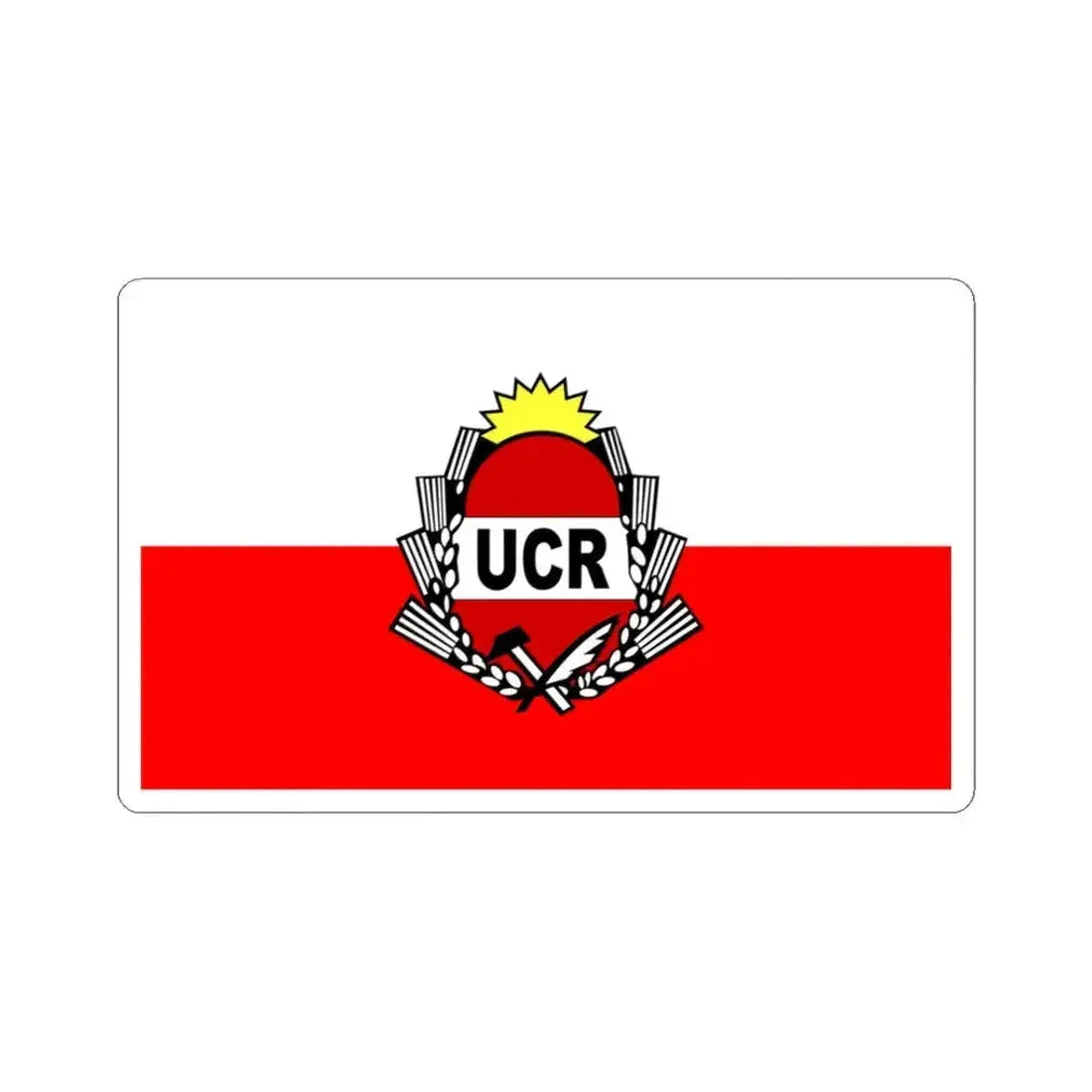 Flag of Radical Civic Union (Argentina) STICKER Vinyl Kiss-Cut Decal 3 Inch White - The Sticker Space