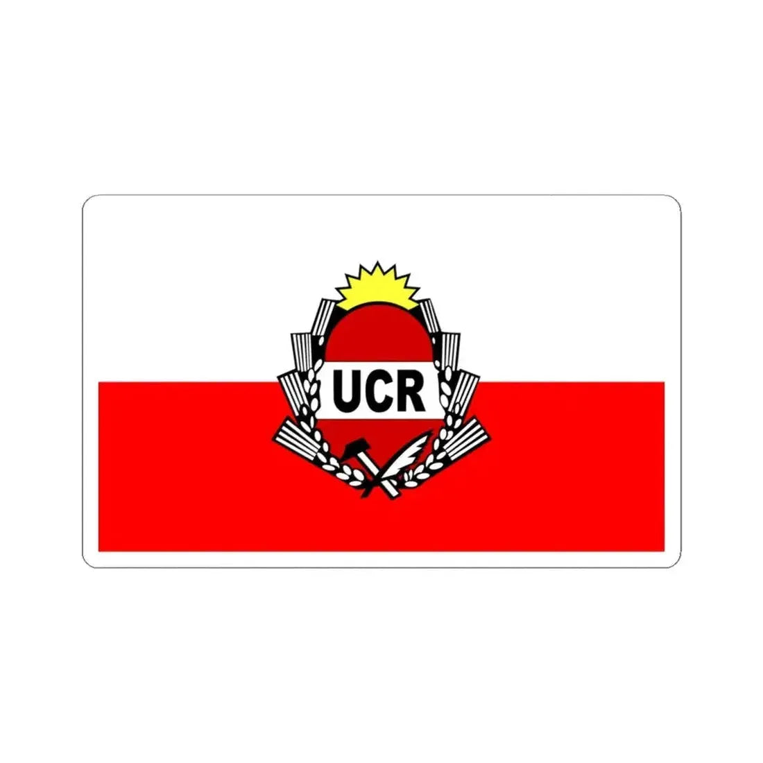Flag of Radical Civic Union (Argentina) STICKER Vinyl Kiss-Cut Decal 4 Inch White - The Sticker Space