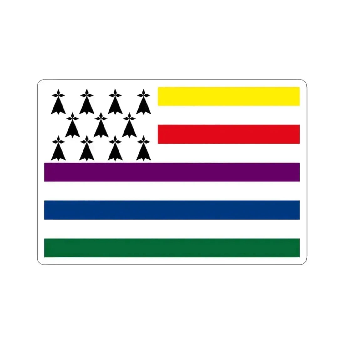 Flag of Raga Breizh (Belgium) STICKER Vinyl Kiss-Cut Decal 3 Inch White - The Sticker Space
