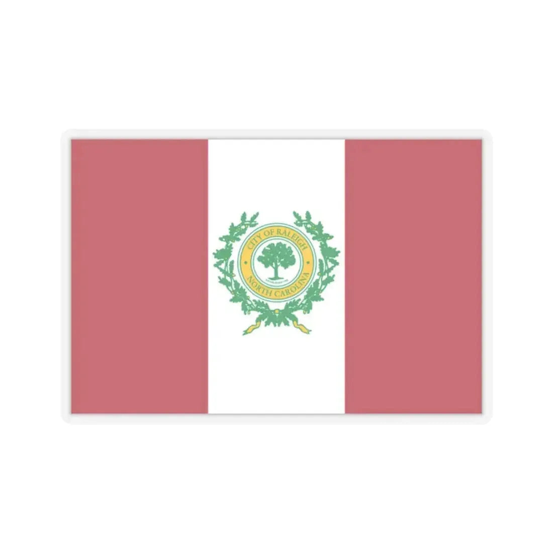 Flag of Raleigh, North Carolina - STICKER Vinyl Kiss-Cut Decal 2 Inch Transparent - The Sticker Space