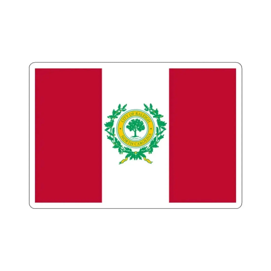 Flag of Raleigh, North Carolina - STICKER Vinyl Kiss-Cut Decal 2 Inch White - The Sticker Space