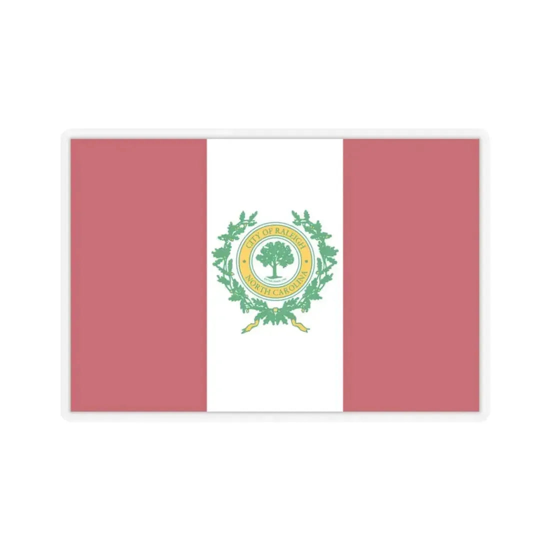 Flag of Raleigh, North Carolina - STICKER Vinyl Kiss-Cut Decal 3 Inch Transparent - The Sticker Space