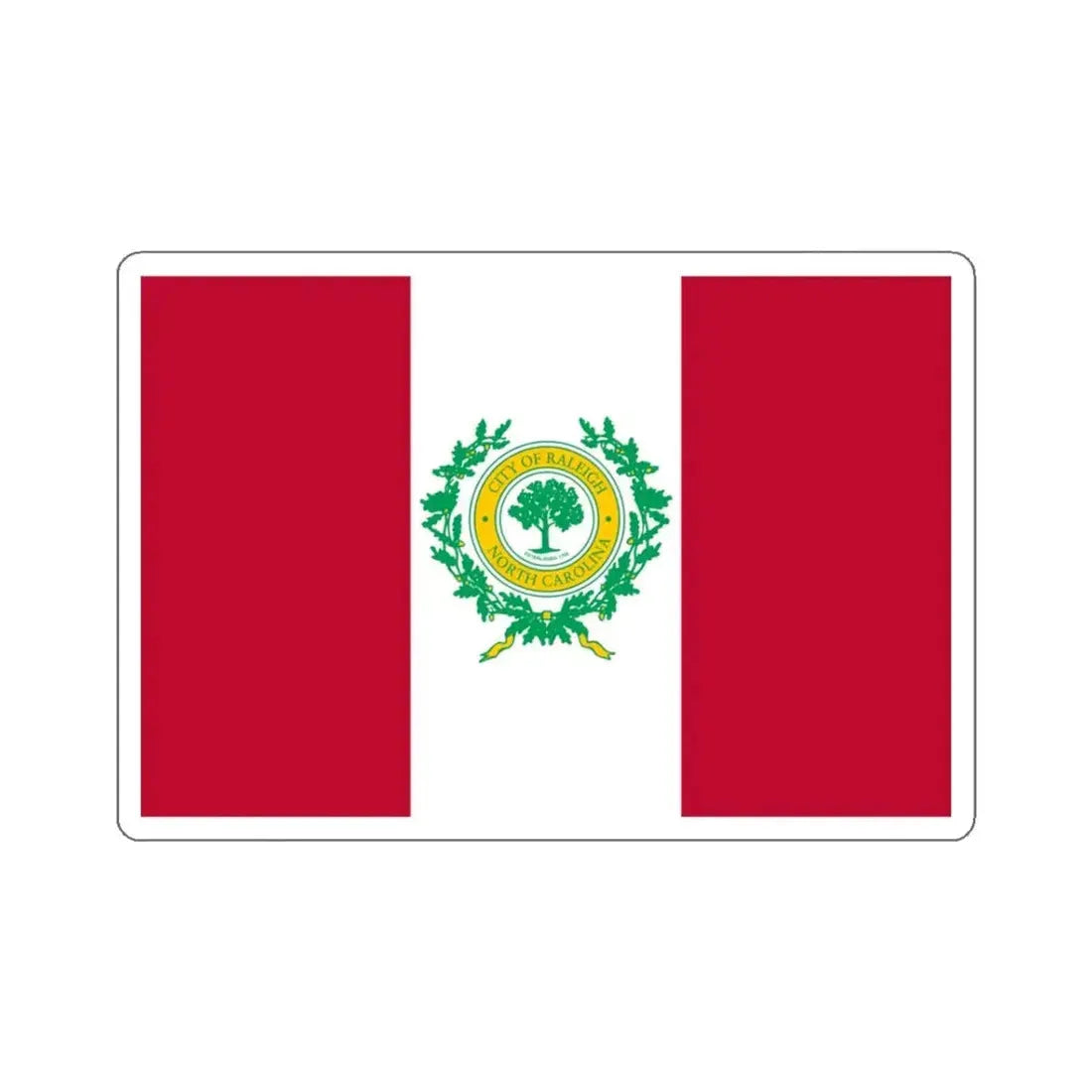 Flag of Raleigh, North Carolina - STICKER Vinyl Kiss-Cut Decal 3 Inch White - The Sticker Space