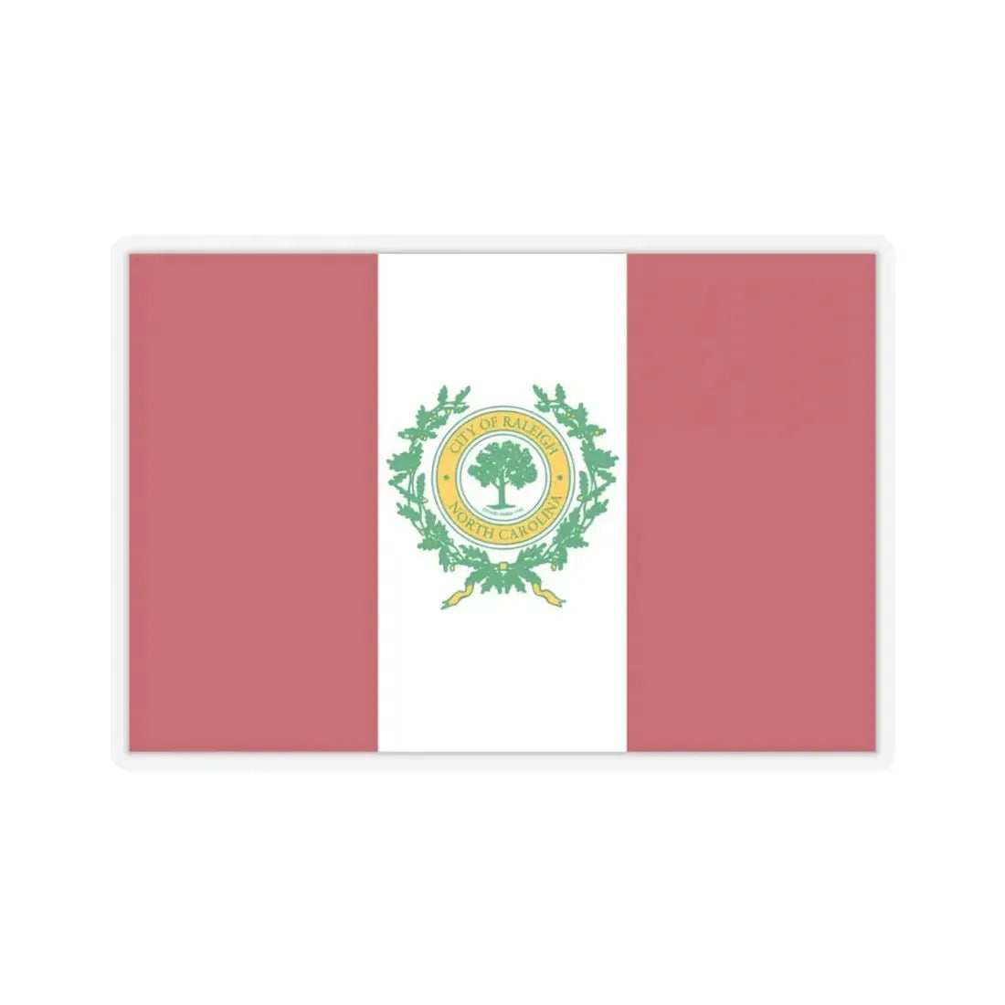 Flag of Raleigh, North Carolina - STICKER Vinyl Kiss-Cut Decal 4 Inch Transparent - The Sticker Space
