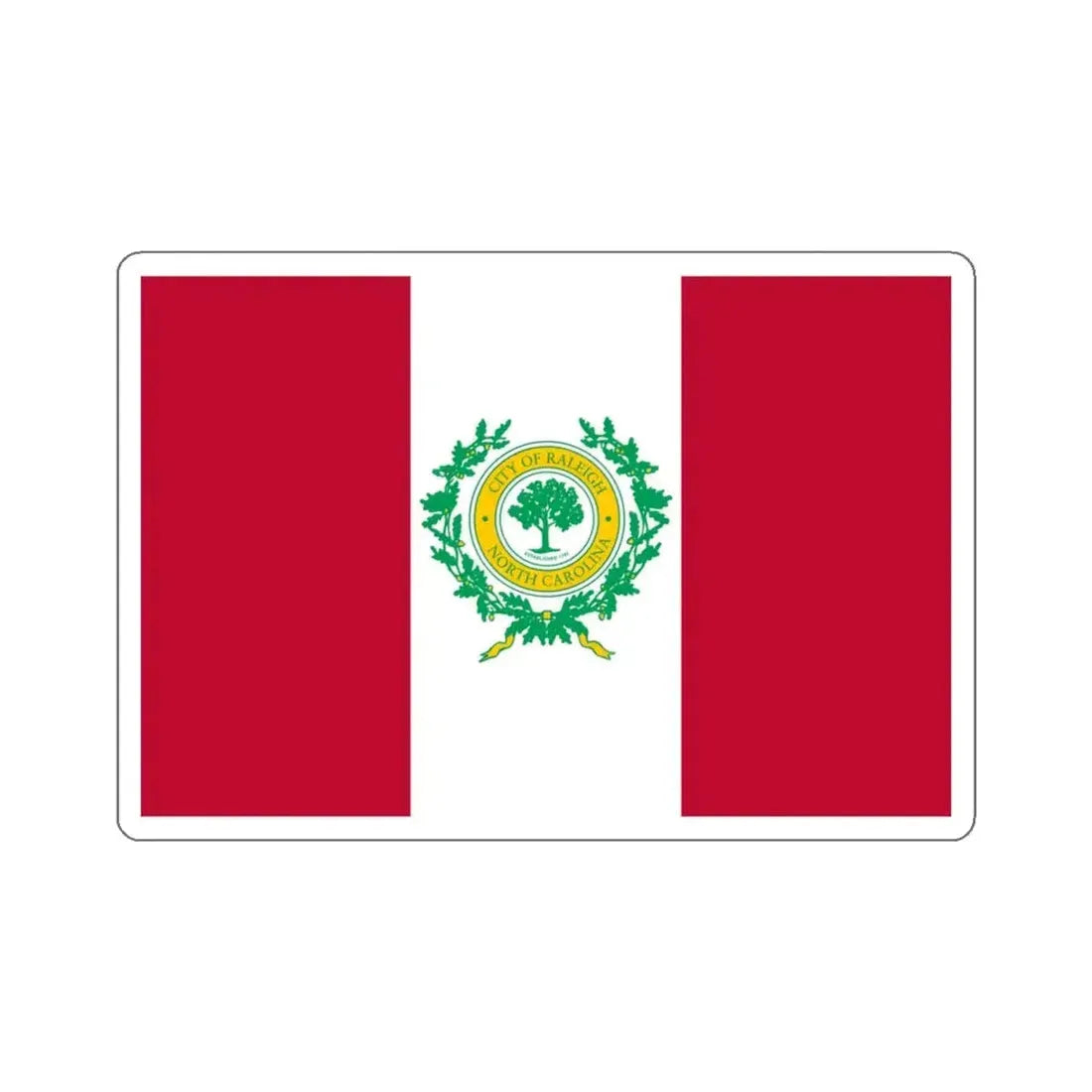 Flag of Raleigh, North Carolina - STICKER Vinyl Kiss-Cut Decal 4 Inch White - The Sticker Space