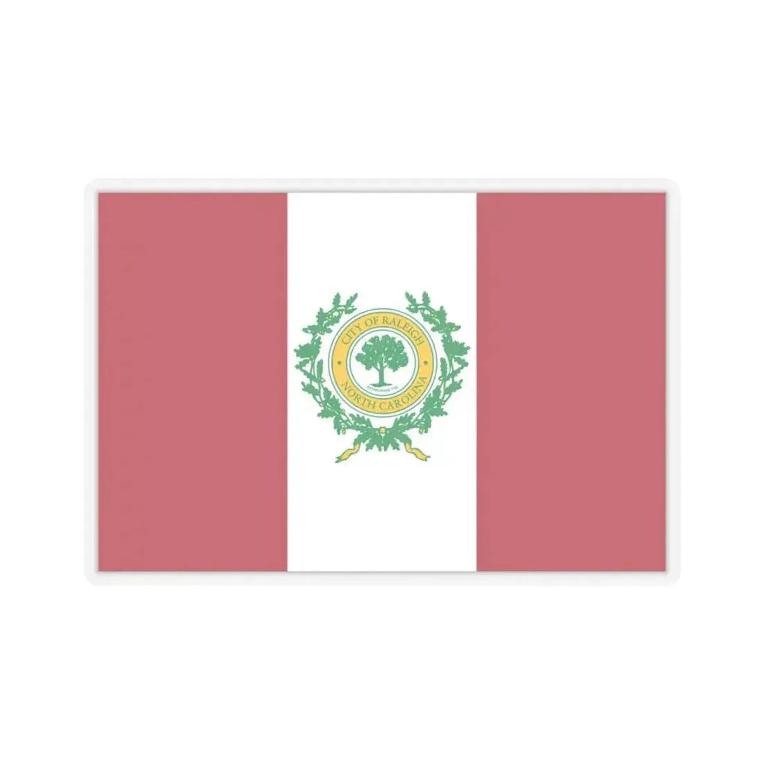 Flag of Raleigh, North Carolina - STICKER Vinyl Kiss-Cut Decal 6 Inch Transparent - The Sticker Space