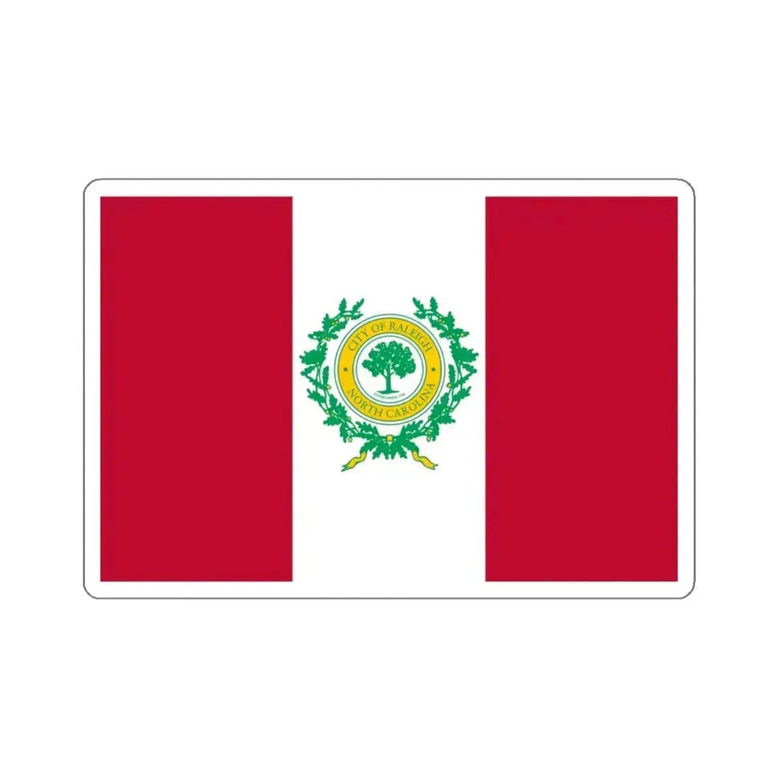 Flag of Raleigh, North Carolina - STICKER Vinyl Kiss-Cut Decal 6 Inch White - The Sticker Space